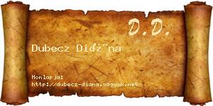 Dubecz Diána névjegykártya